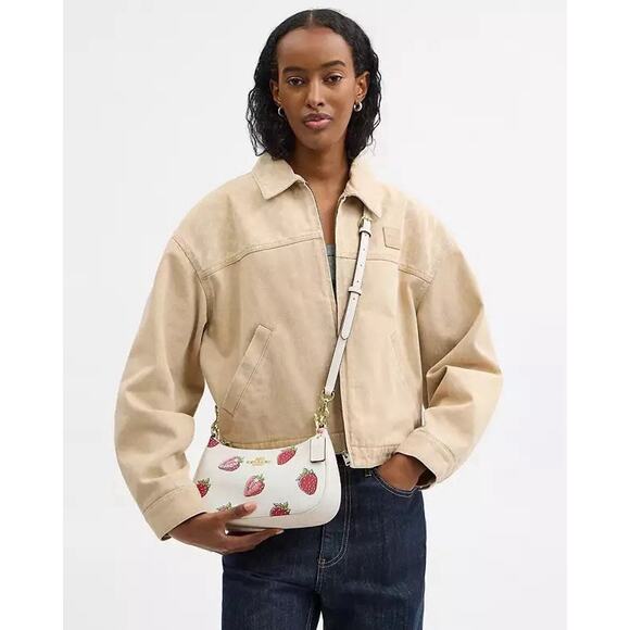 NWT Coach Teri Shoulder Bag Strawberry Print Red Pink White Handbag CAL62 - Picture 11 of 12